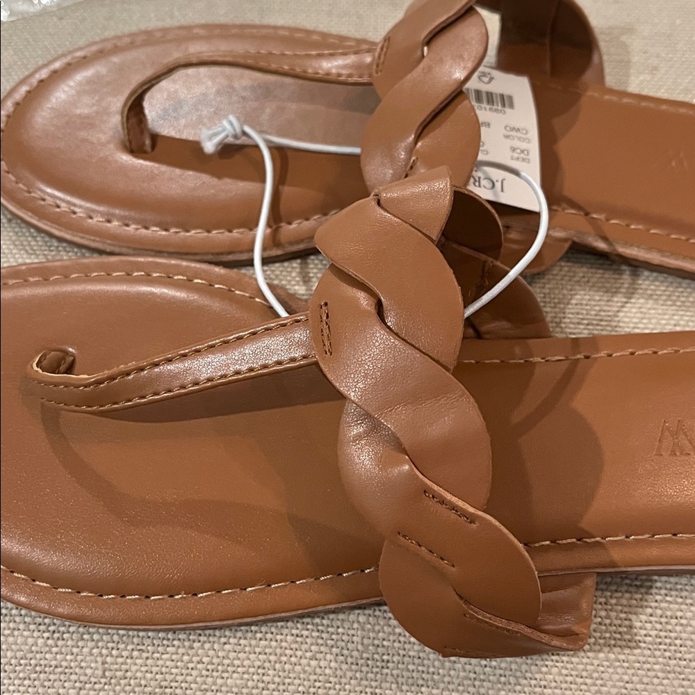 J. Crew Brown Twist Flip Flops/NWT/8M - Picture 7 of 10